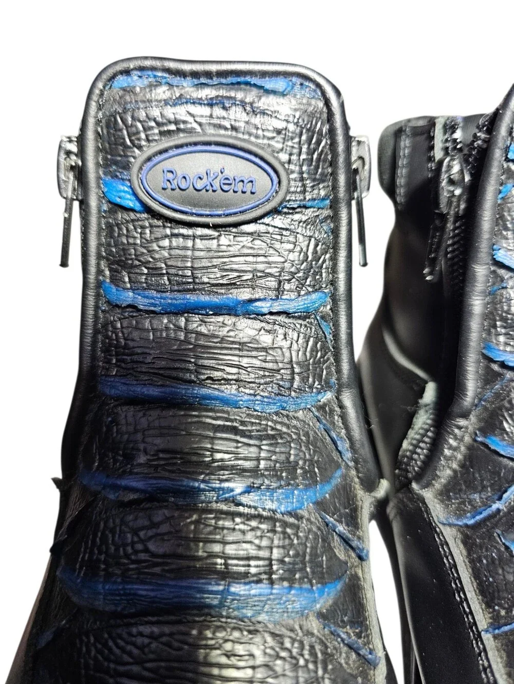 Rock'em Boys Bruce Kids Python Blue Bottom Ankle Boot Size 1